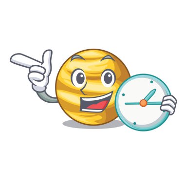 Saat gezegen Venüs gökyüzü çizgi film vektör çizim ray.