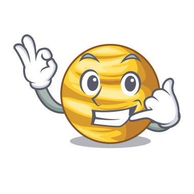 Maskot vektör çizim üzerinde gezegen Venüs ile izole ararsın