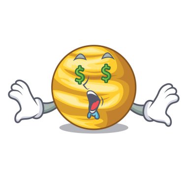 Para göz gezegen Venüs ile maskot vektör çizim üzerinde izole