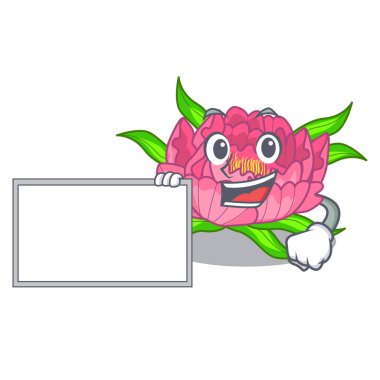 Bir çizgi film sepet vektör çizim ile Yönetim Kurulu şakayık çiçekleri