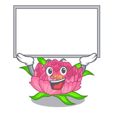 Tahtayı şakayık bir karikatür sepet vektör çizim çiçek