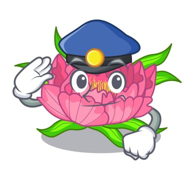 Polis şakayık çiçekleri karikatür sepet içinde illüstrasyon vektör