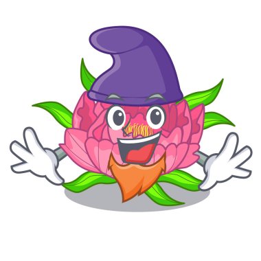 Elf şakayık çiçekleri karikatür sepet içinde illüstrasyon vektör