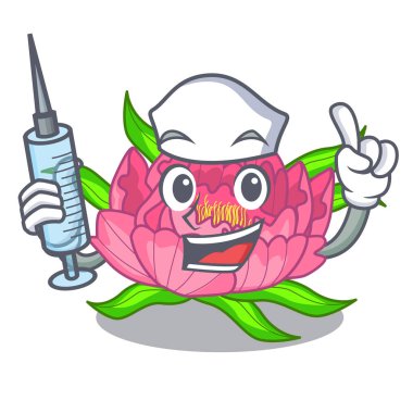 Hemşire şakayık çiçekleri karikatür tencere illüstrasyon vektör