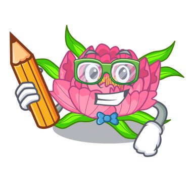 Öğrenci şakayık çiçekleri karikatür tencere illüstrasyon vektör