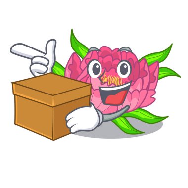 Çizgi film tencere vektör çizim ile kutusu şakayık çiçekleri