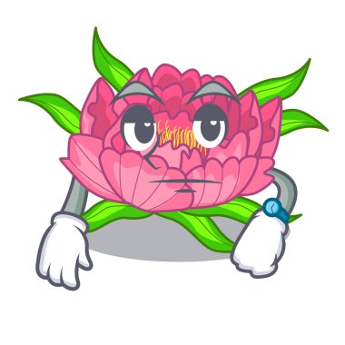 Şakayık Çiçeği bekleyen maskot kaynaklanıyor vektör çizim içinde büyümek