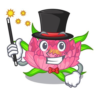 Sihirbaz Şakayık Çiçeği maskot kaynaklanıyor vektör çizim içinde büyümek