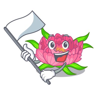 Bayrak Şakayık Çiçeği ile maskot kaynaklanıyor vektör çizim içinde büyümek