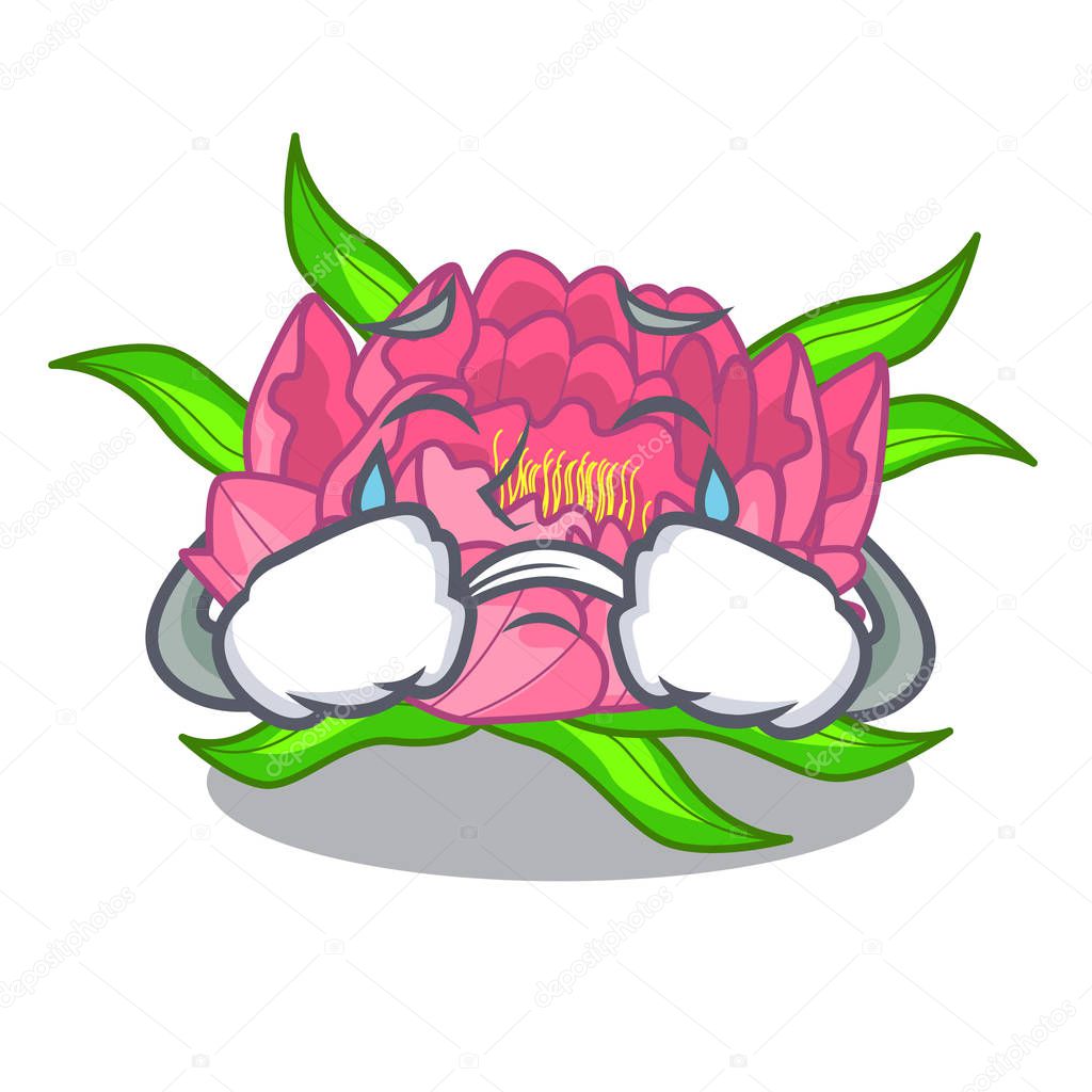 Crying flower tree poeny in character form vector illustration