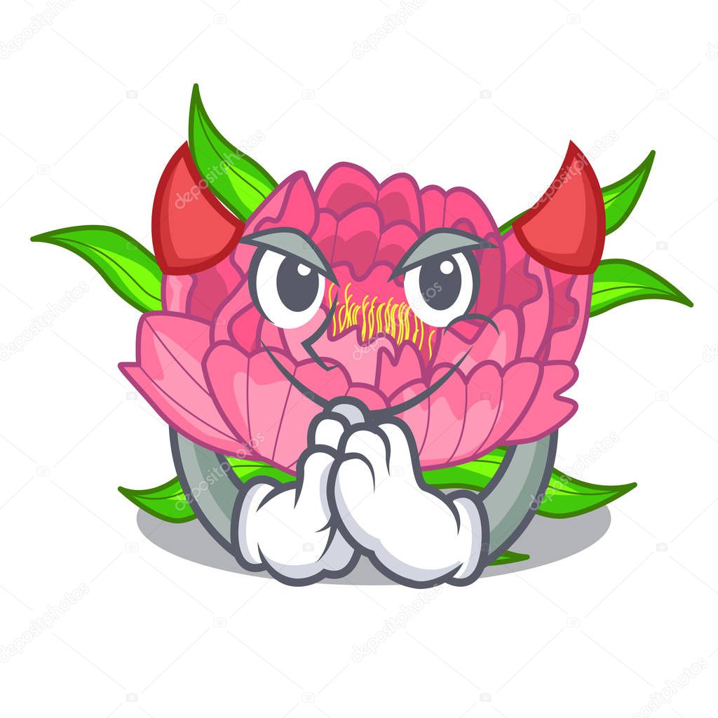 Devil flower tree poeny in character form vector illustration