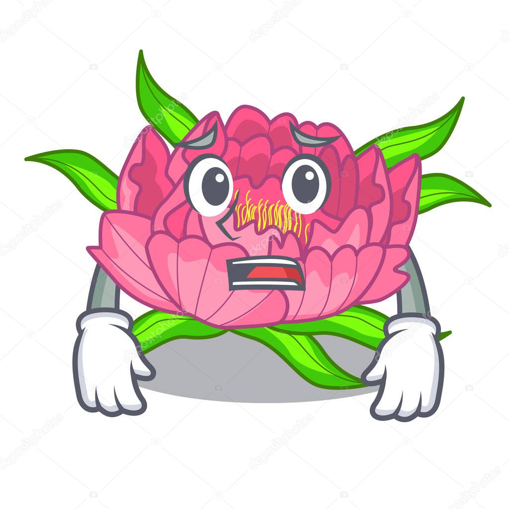 Afraid flower tree poeny in character form vector illustration