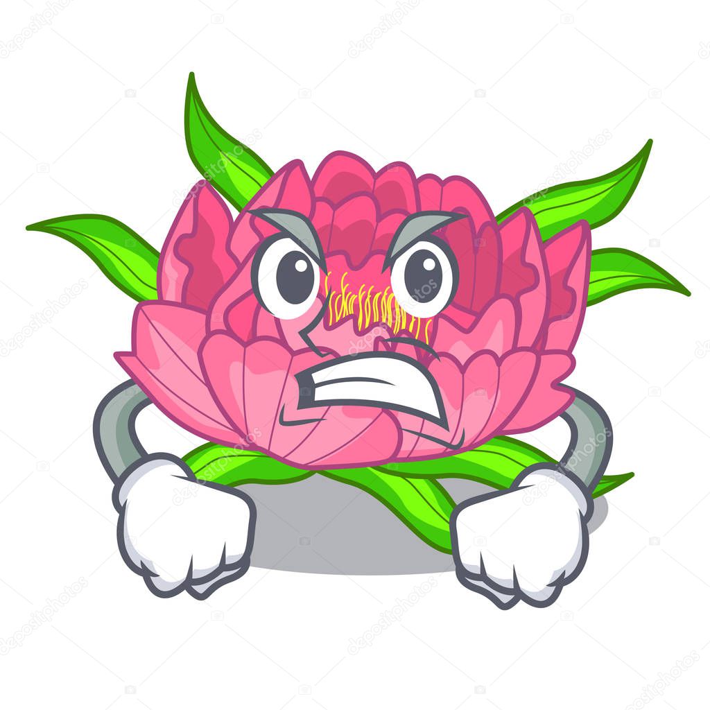 Angry flower tree poeny in character form vector illustration