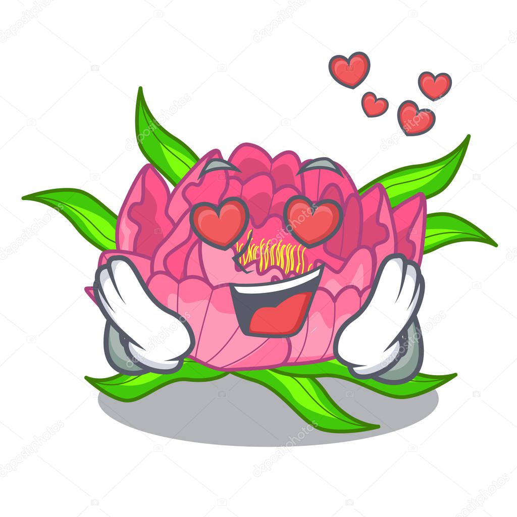 In love flower tree poeny in character form vector illustration