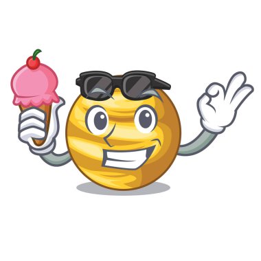 Dondurma gezegen Venüs gökyüzü çizgi film vektör çizim ray.