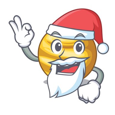 Santa gezegen Venüs ile maskot vektör çizim üzerinde izole