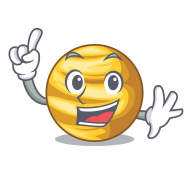 Parmak gezegen Venüs ile maskot vektör çizim üzerinde izole