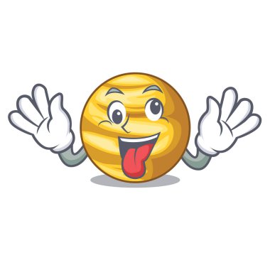 Deli gezegen Venüs ile maskot vektör çizim üzerinde izole