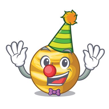 Palyaço gezegen Venüs ile maskot vektör çizim üzerinde izole