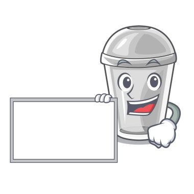 İle Yönetim Kurulu çizgi film form vektör çizim plastik bardak