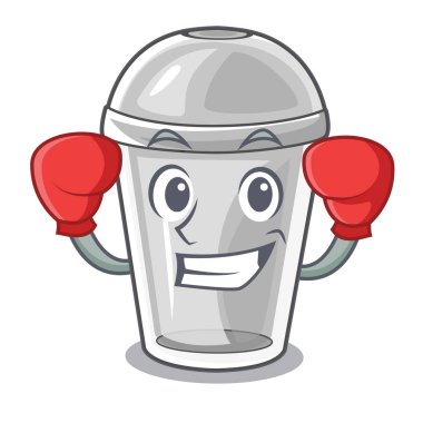 Boks plastik kap karikatür formu vektör çizim içinde