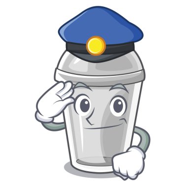Polis plastik kap karikatür formu vektör çizim içinde