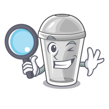 Dedektif plastik kap içinde karakter görüntü vektör çizim