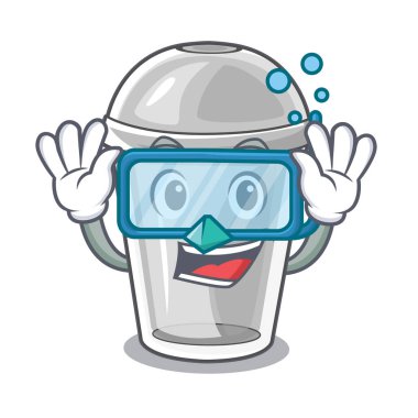 Plastik kap karakter görüntü vektör çizim içinde dalış