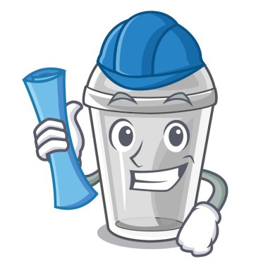 Mimar plastik kap içinde karakter görüntü vektör çizim