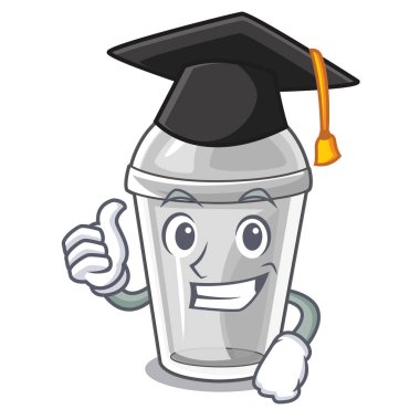 Mezuniyet plastik kap içinde karakter görüntü vektör çizim