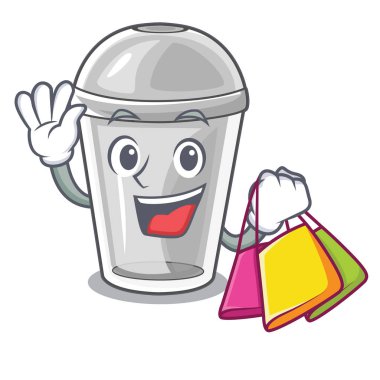 Plastik kap karakter görüntü vektör çizim içinde alışveriş