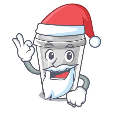 Santa plastik kap karikatür tablo vektör çizim üzerinde