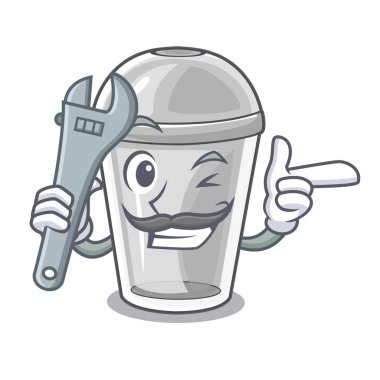 Mekanik plastik kap karikatür tablo vektör çizim üzerinde