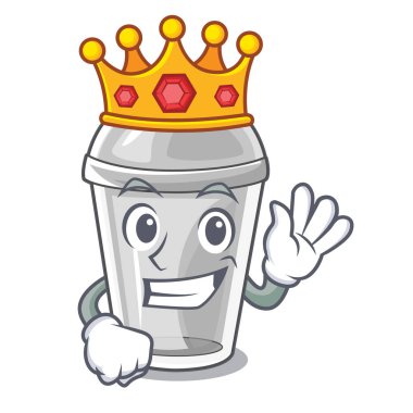 Kral plastik kap karikatür tablo vektör çizim üzerinde