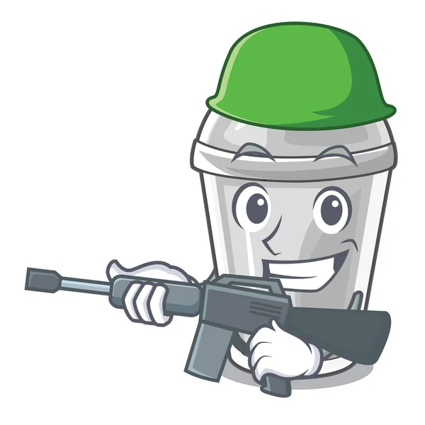 Army Plastic Cup Cartoon Form Vector Illustration — Stock Vector