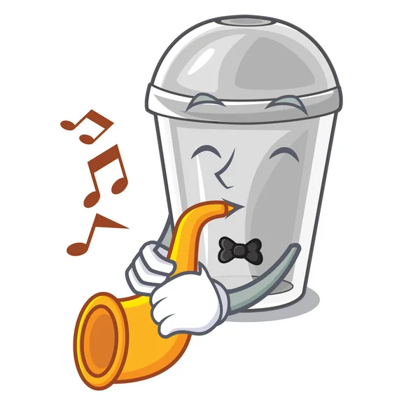 Trumpet Plastic Cup Isolated Mascot Vector Illustration — Stock Vector