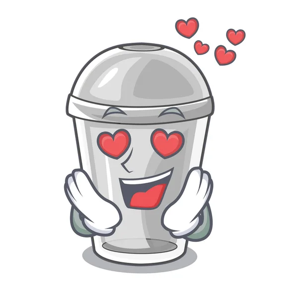 Πλαστικό Κύπελλο Αγάπη Απομονώνονται Εικονογράφηση Διάνυσμα Μασκότ — Διανυσματικό Αρχείο