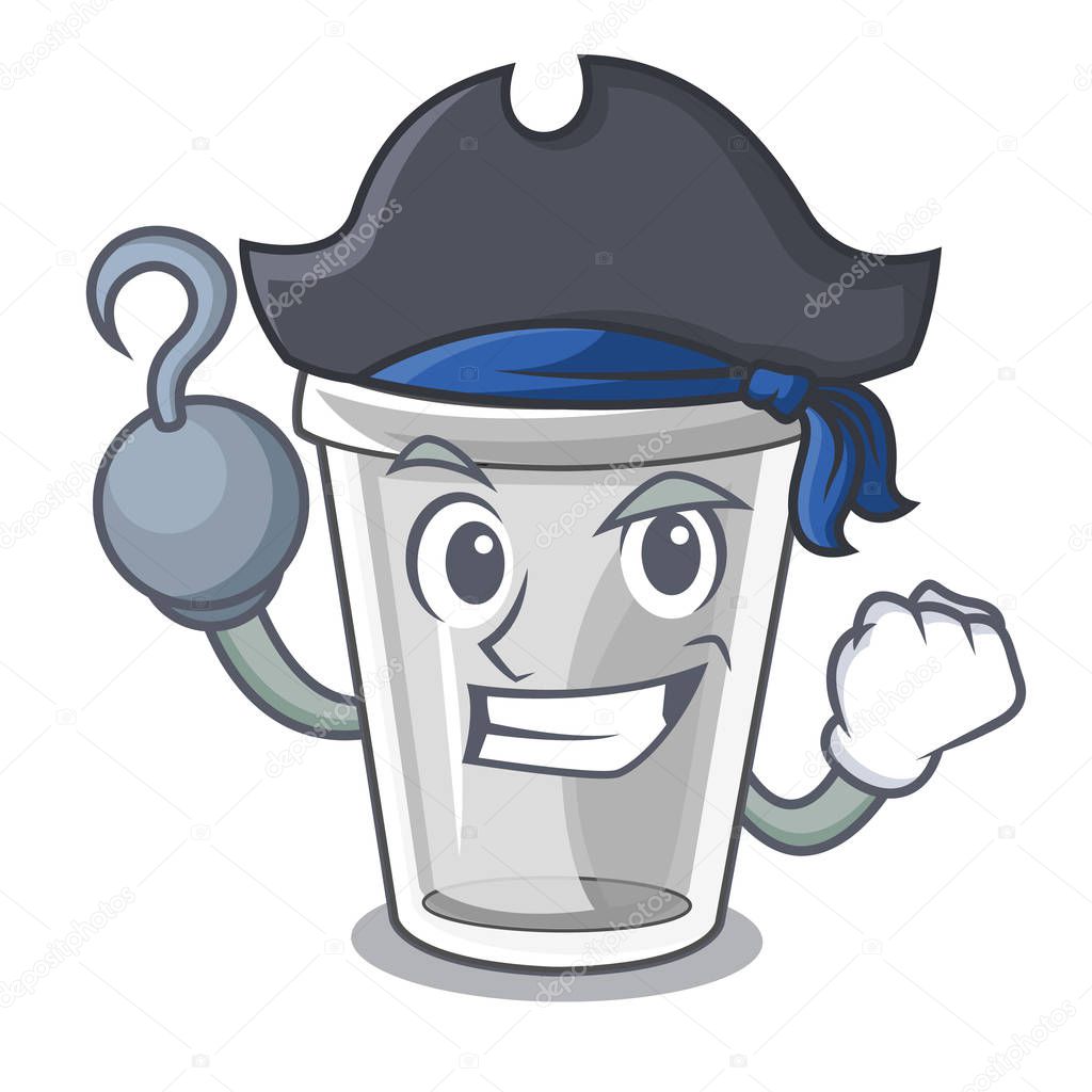 Pirate plastic cup in the cartoon form vector illustration