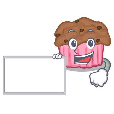 Karikatür kek kağıt vektör illuustration üzerinde kurulu çikolatalı kek ile