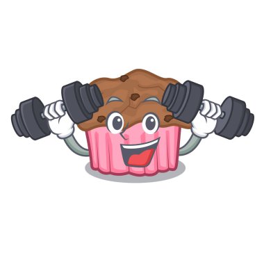 Fitness çikolata muffins karikatür kek kağıt üzerinde illuustration vektör