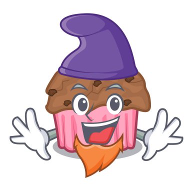 Elf çikolata muffins karikatür kek kağıt üzerinde illuustration vektör