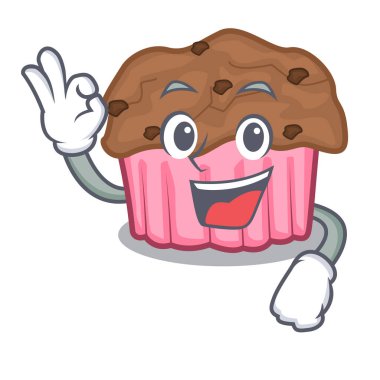 Çizgi film çikolata muffins vektör çizim yemeye hazır Tamam