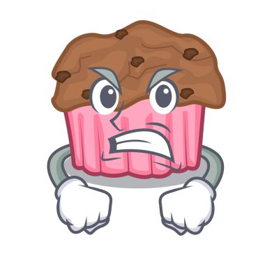 Kızgın çikolata muffins ızgara kurulu karakter vektör çizim üzerinde
