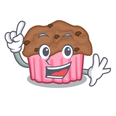 Parmak çikolata muffins maskot tabakta illüstrasyon vektör