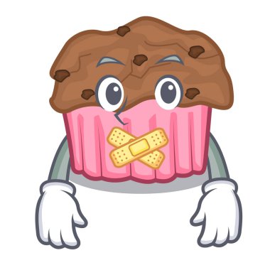 Bir maskot plaka vektör çizim üzerinde sessiz çikolatalı kek