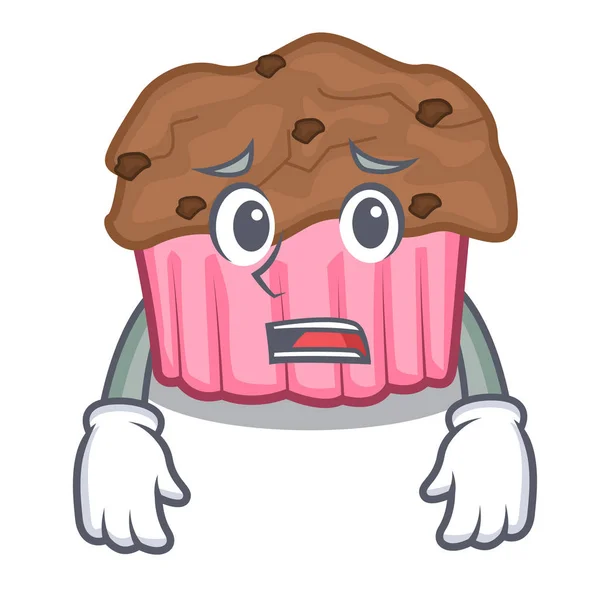 Rädd Choklad Muffins Grillad Styrelsen Karaktär Vektorillustration — Stock vektor