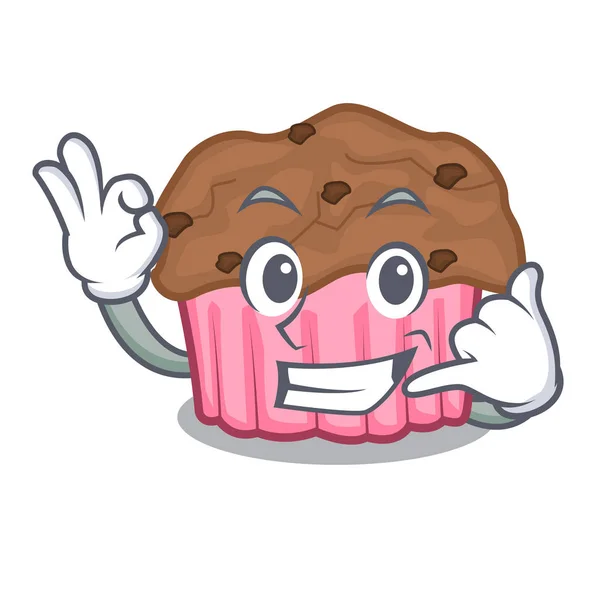 Llámame Muffins Chocolate Una Ilustración Vector Placa Mascota — Archivo Imágenes Vectoriales