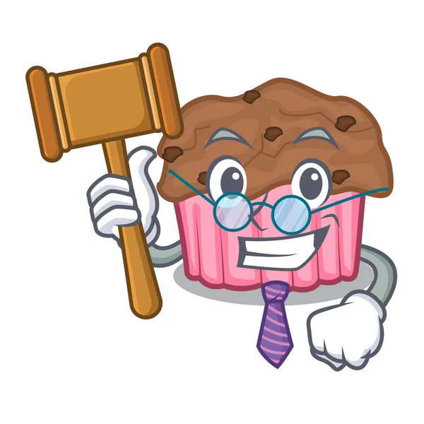 Yargıç çikolata muffins maskot tabakta illüstrasyon vektör
