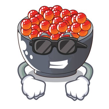 Süper cool karaca çizgi film ahşap plaka vektör çizim üzerinde somon