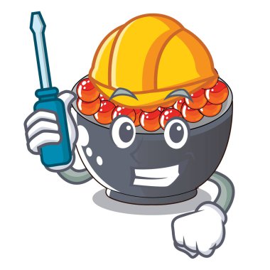 Otomotiv somon karaca ile maskot vektör çizim üzerinde izole